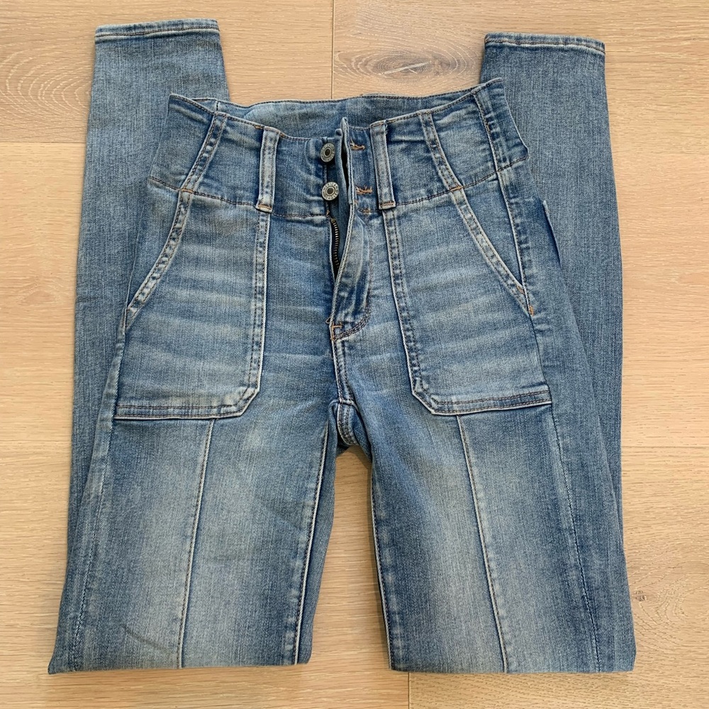 American Eagle super high rise skinny jeans